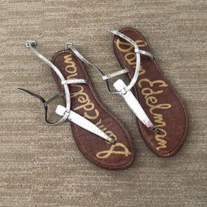 Metallic croc summer sandals